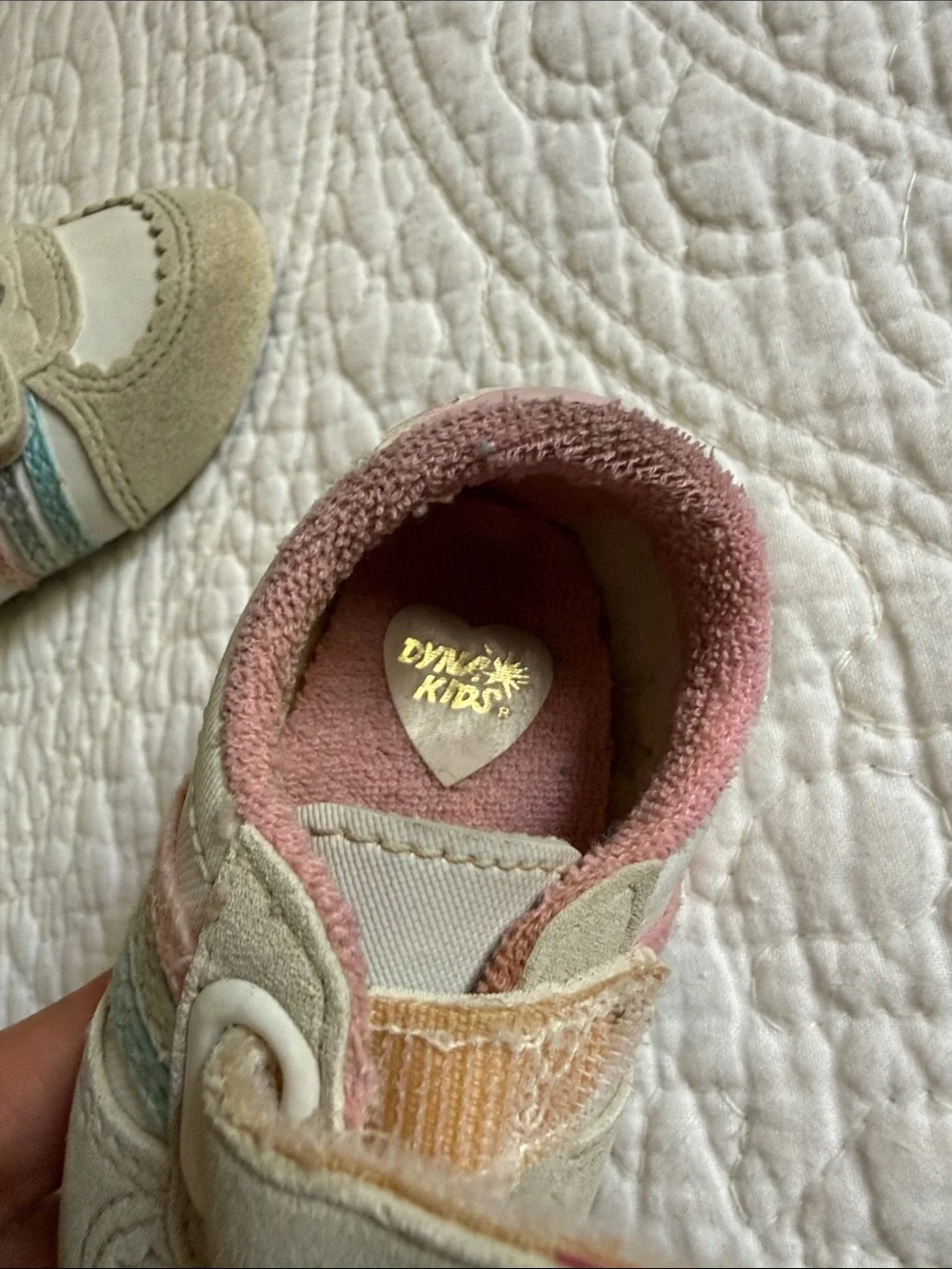 ✅Toddler Neutral and Pink Velcro Casual Shoes